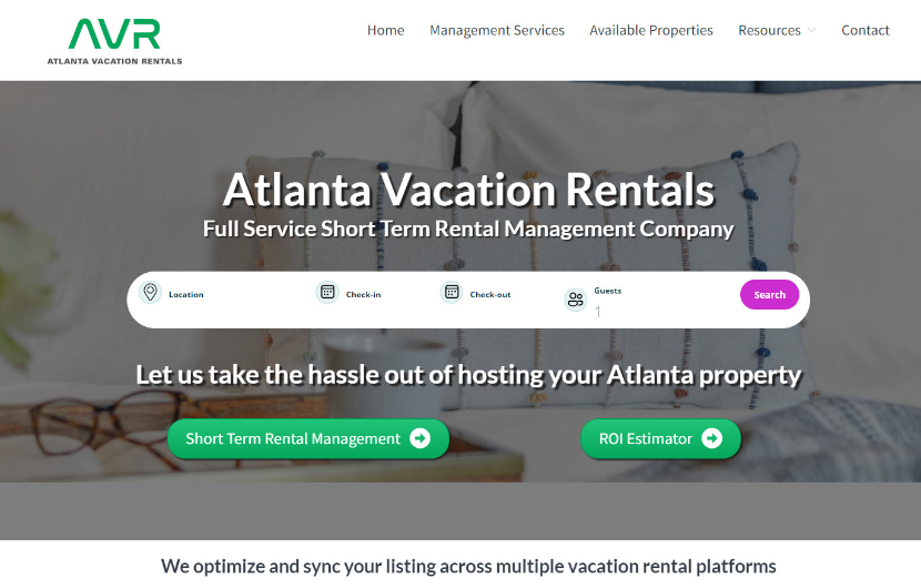 Airbnb short term vacation rental website design