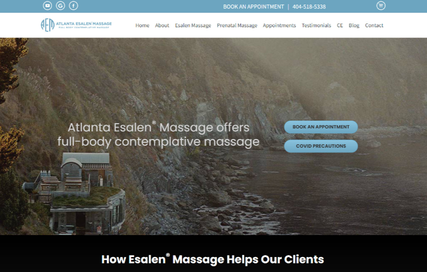 Atlanta Esalen Massage webstie design