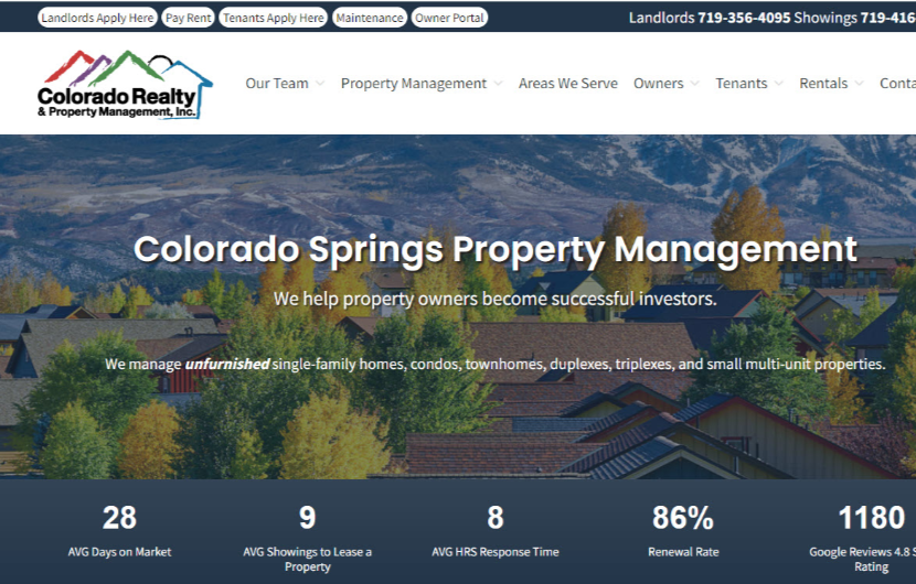 Colorado Springs property management website design