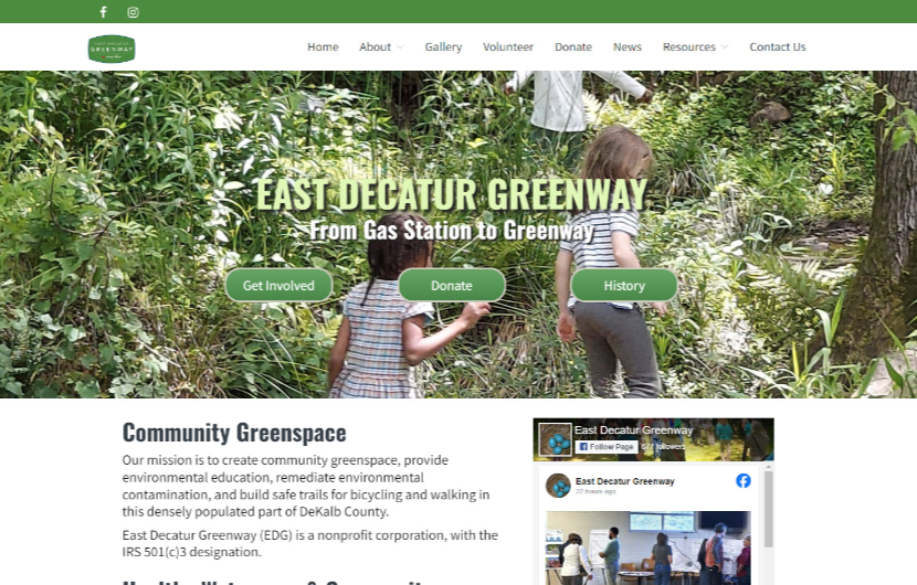 East Decatur Greenway nonprofit website design