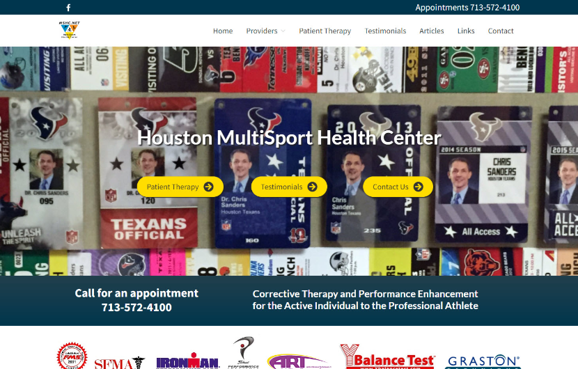 Houston sports medicine website design