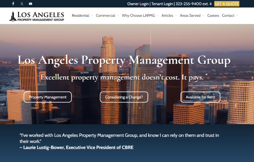 LA property management website design