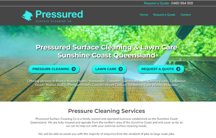Pressure washing service website design