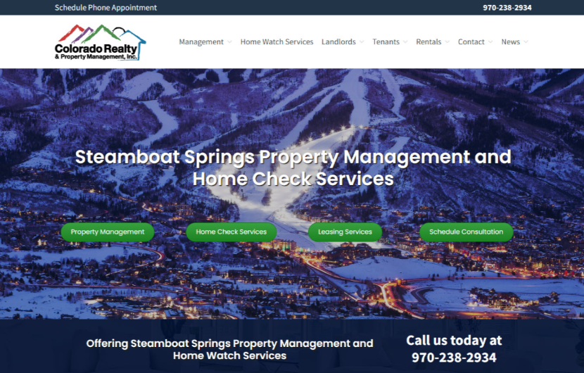 Steamboat Springs property management and home watch site design