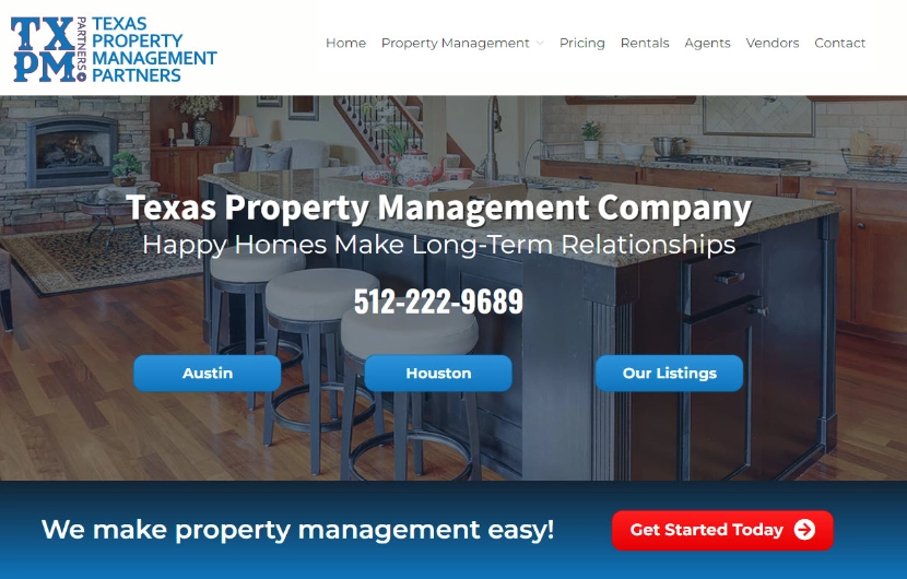 Texas property management website for Houston and Austin